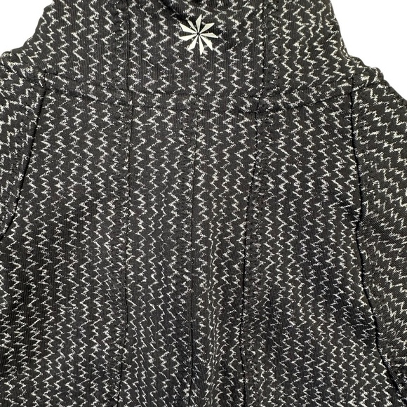 Athleta Heartbeat Hope Full Zip Jacket Herringbone Black Grey Size Small - Picture 6 of 13